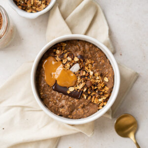 Creamy chocolate hazelnut oatmeal