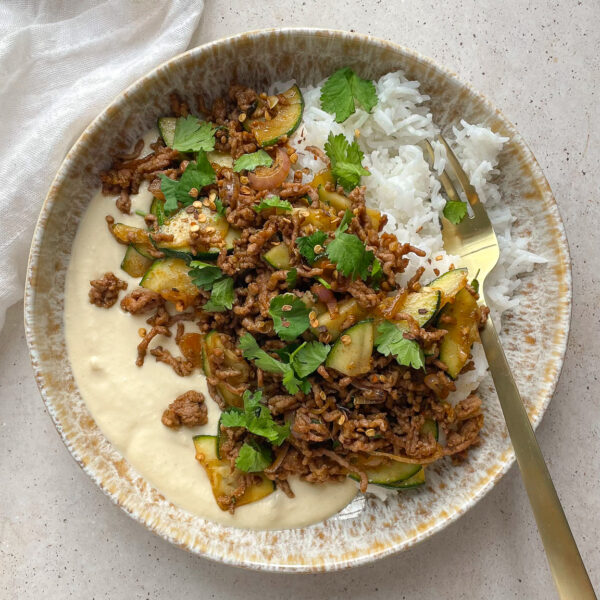 Beef & Hummus Bowl – A Quick & Healthy Dinner For One