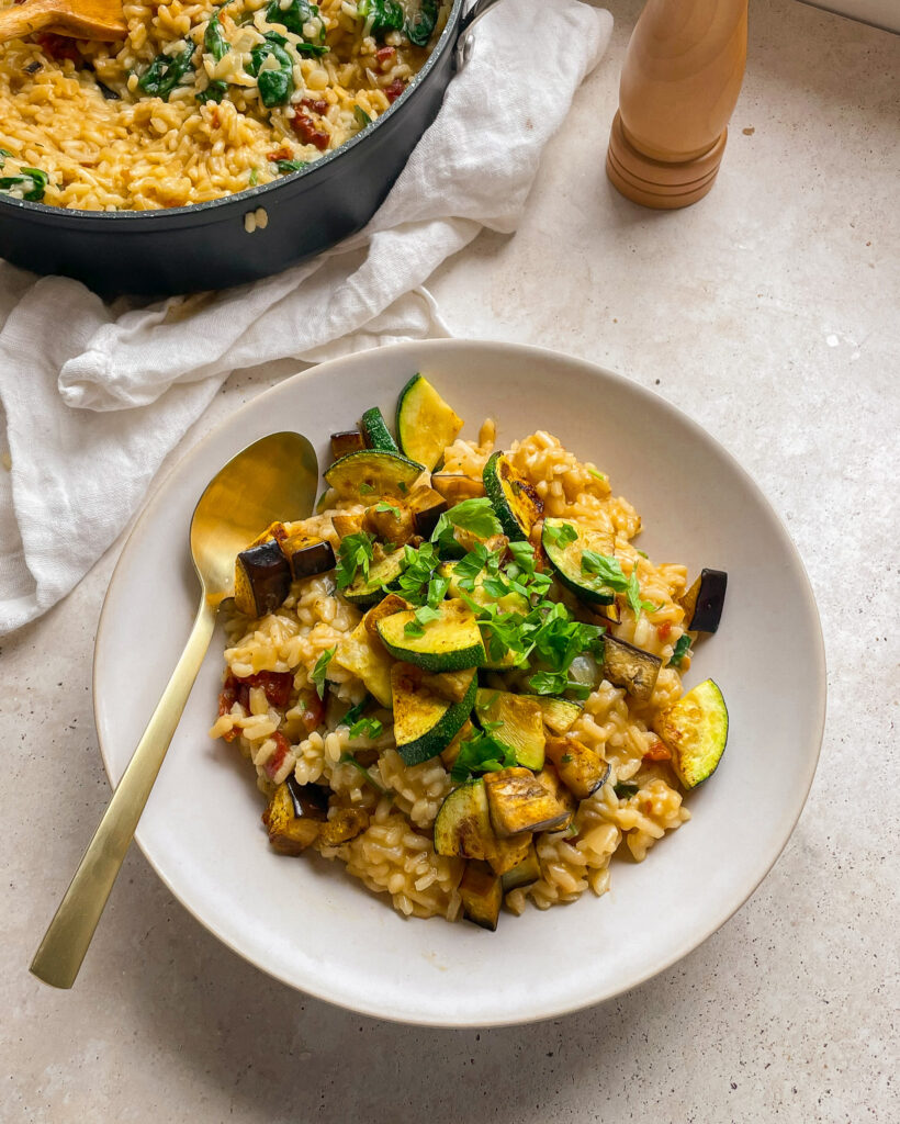 Sun Dried Tomato Risotto with vegetables