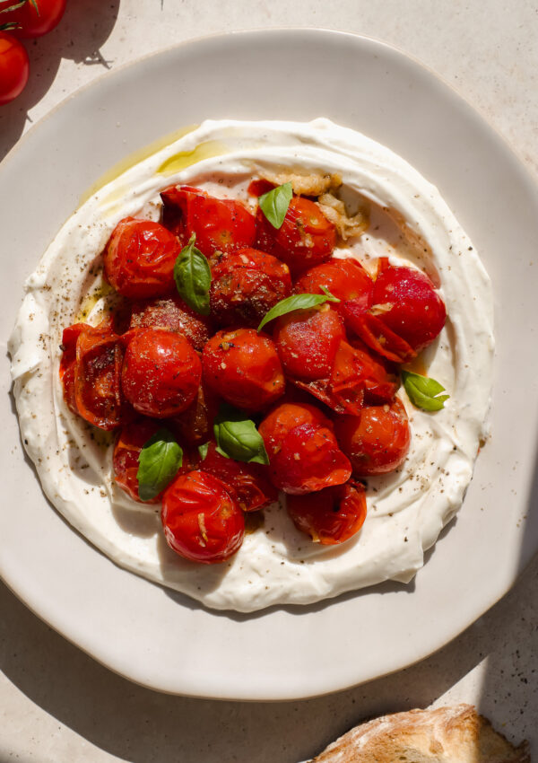 Roasted Cherry Tomatoes on Whipped Ricotta